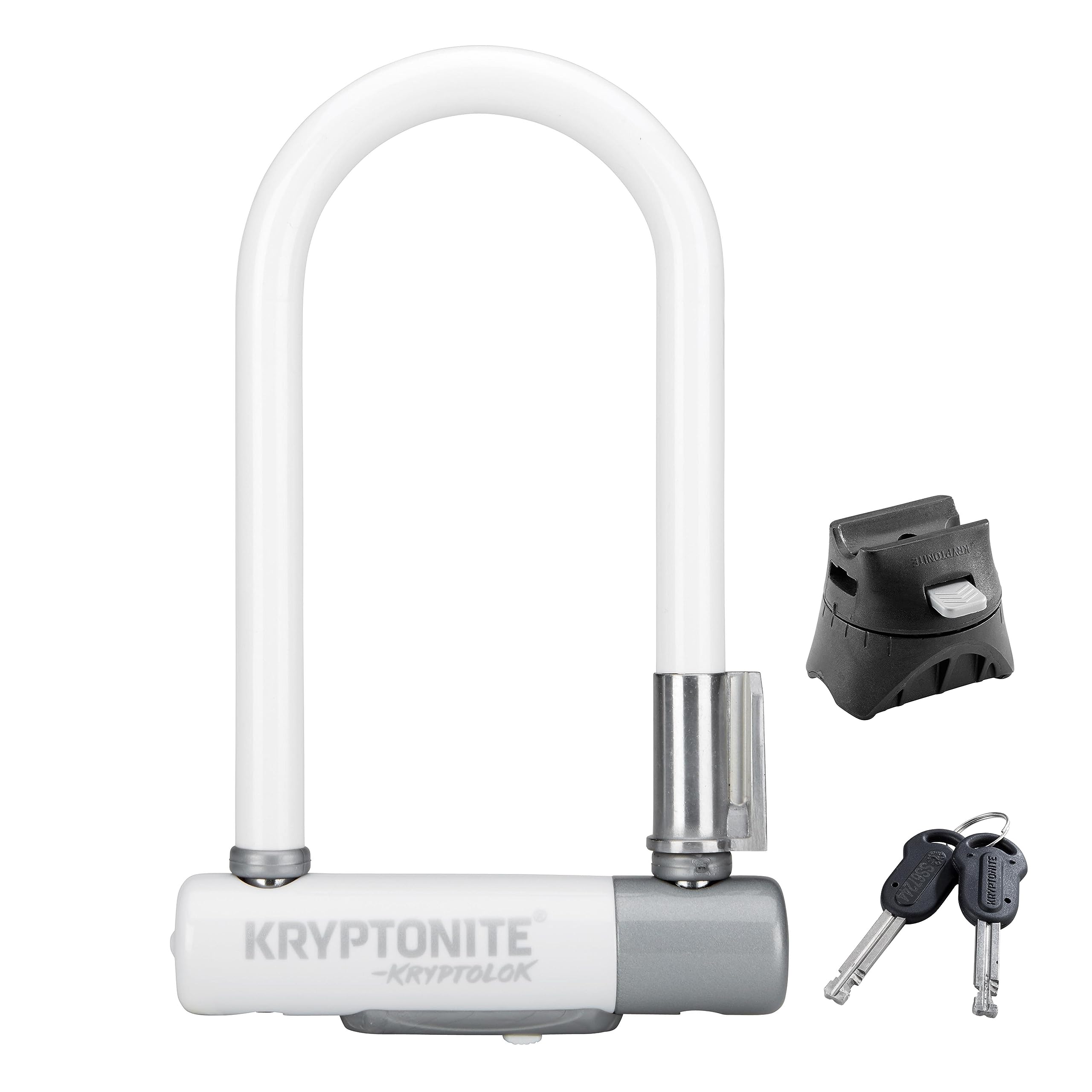 Kryptonite Kryptolok Mini-7 Bike U-Lock, Heavy Duty Anti-Theft Bicycle U Lock, 12.7mm Shackle with Mounting Bracket and Keys, High Security Lock for Bicycles Scooters