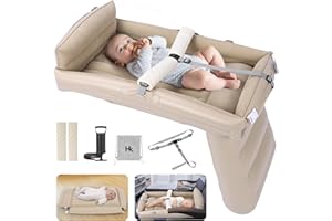 Extra Large Airplane Bed for Toddler, Inflatable Plane Seat Extender for Kids, Toddler Airplane Bed for Flight with Hand Pump