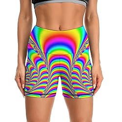LARSD 80s Retro Biker Shorts Women 90s High Waisted
