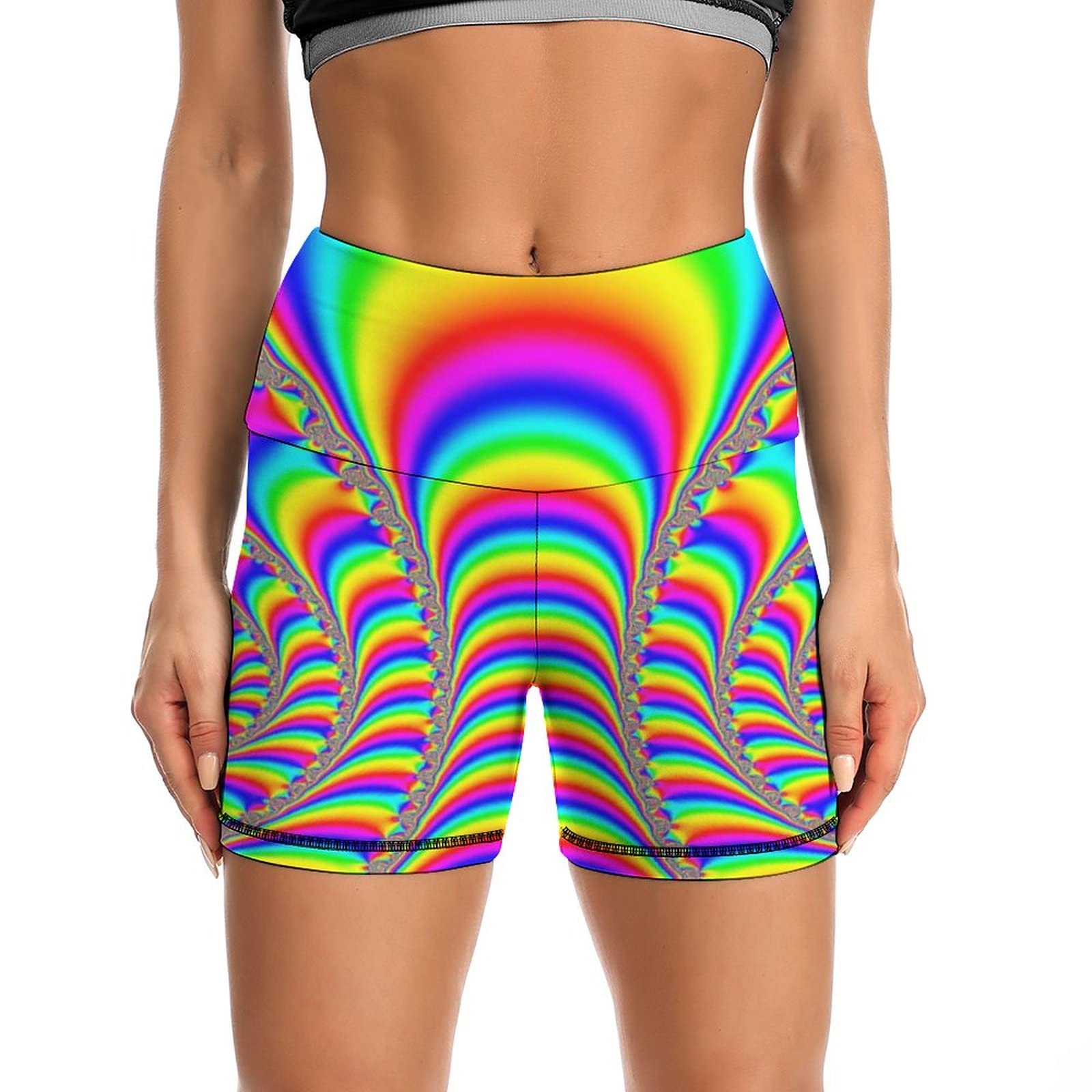 LARSD 80s Retro Biker Shorts Women 90s High Waisted