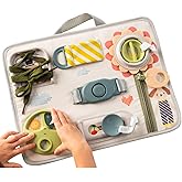 Taf Toys Snap'n Learn Board Busy Board for Toddlers 18 Months & up Montessori Sensory Activity Board Travel Toy Non-Toxic Educational Learning Toy for Boys & Girls Birthday Gift
