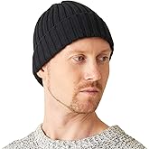 CHARM Mens Cotton Fisherman Beanie - Ribbed Trawler Knit Cap Womens Slouch Hat