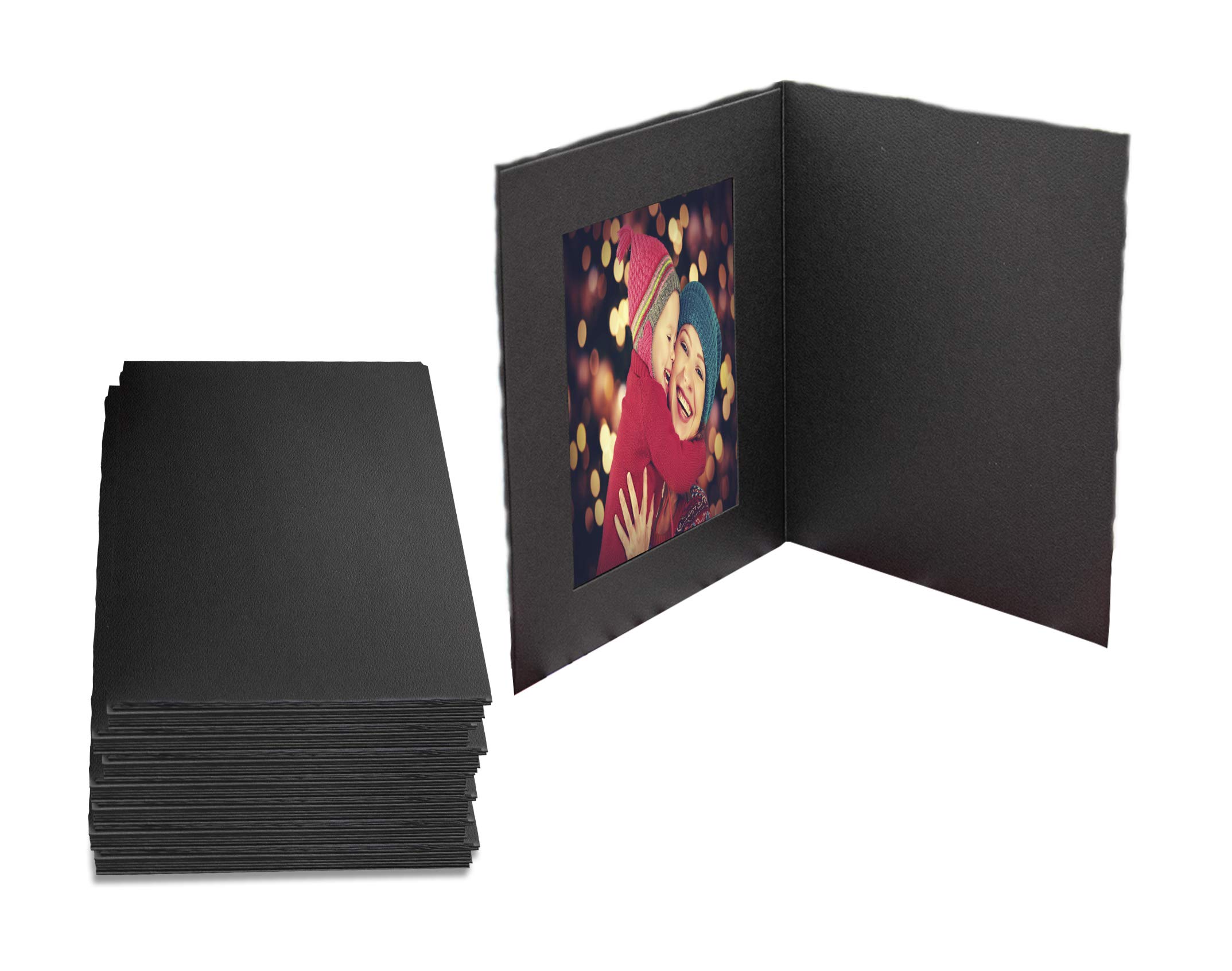 Cardboard Photo Folder for a 4x6 Photo and Photos Shower Black 50Pack