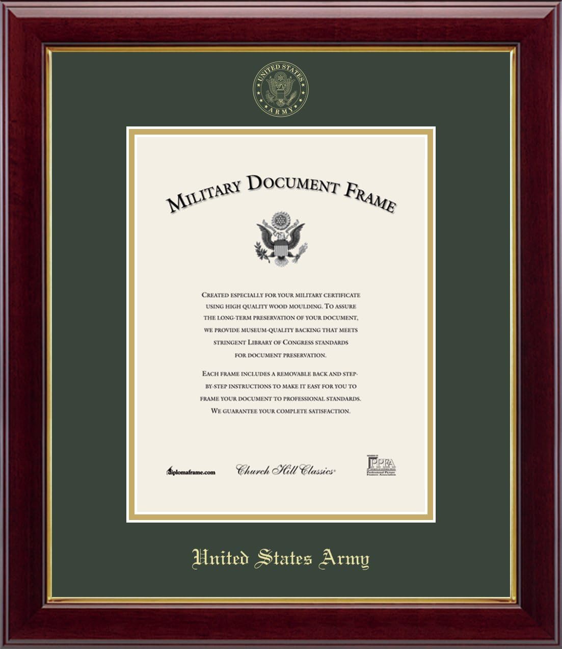 Church Hill Classics United States Army Certificate Frame