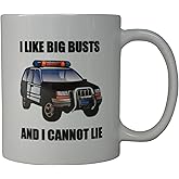 Rogue River Tactical Coffee Mug I Like Big Busts Cop Car Novelty Cup Great Gift Idea For Police Officer Law Enforcement PD (Busts)