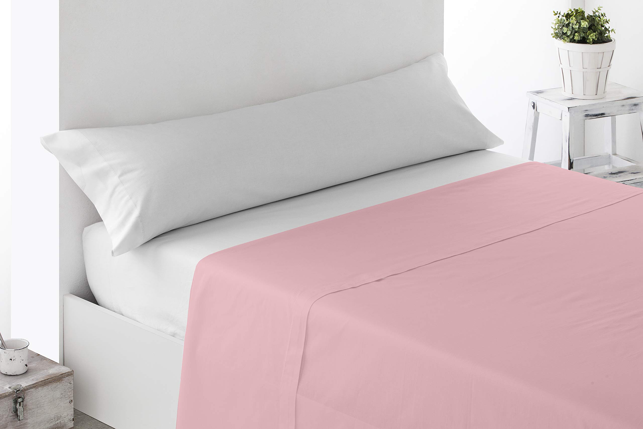 Miracle Home Soft and Comfortable 50% Polyester Fitted Sheet 150cm Pink