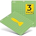 HTVRONT Standard Grip Cutting Mat for Cricut, 3 Pack Cutting Mat 12x12 for Cricut Maker 3/Maker/Explore 3/Air 2/One, Standard Adhesive Sticky Quilting Cutting Mats Replacement Accessories
