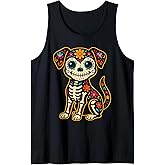 Dia De Los Muertos Dog Shirt Day of The Dog Dead Sugar Skull Tank Top