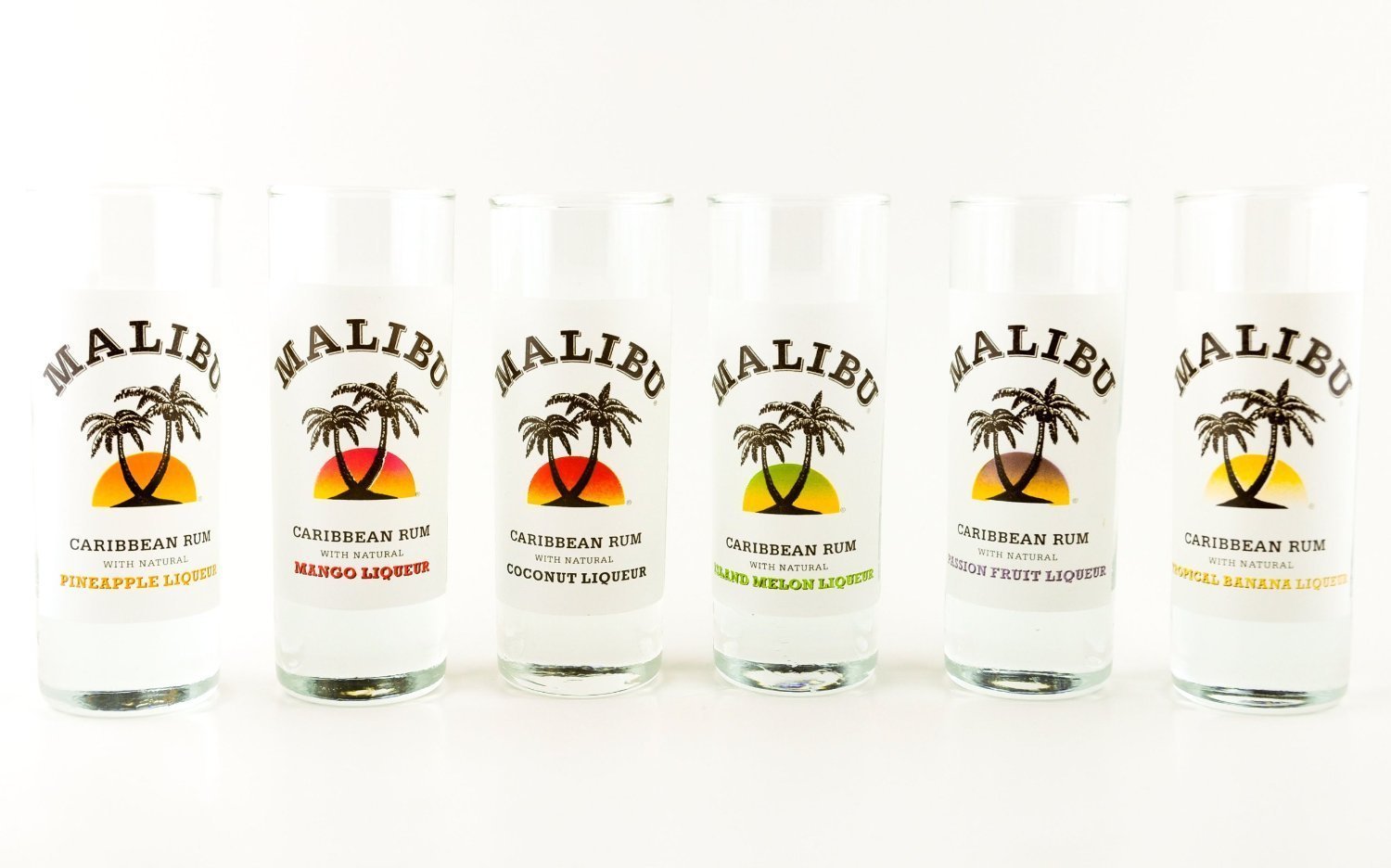 1 X 6 2oz. Malibu Rum Shot Glasses Shot Glasses