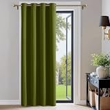 PONY DANCE Thermal Blackout Curtain Olive Green 132x210 cm Single Panel