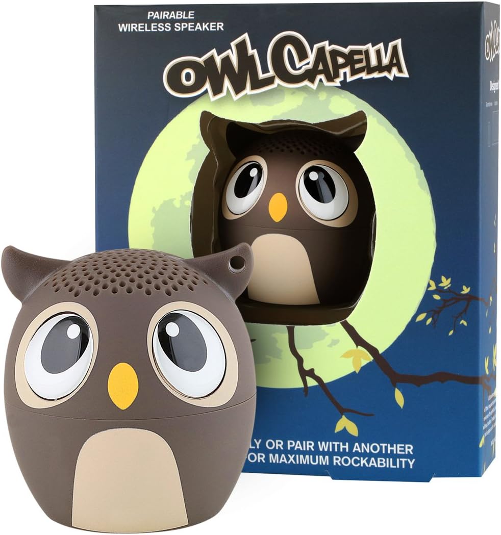 My Audio Pet Owl Mini Bluetooth Animal Wireless Speaker for Kids of All Ages - True Wireless Stereo Technology – Pair with Another TWS Pet for Powerful Rich Room-Filling Sound - (OWLcapella Brown)