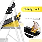 KINGRACK 2 Step Folding Ladder Safety Lock Non-Skid Pedals White view 4