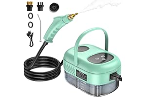 DOCREATE 2500W Handheld Steam Cleaner, High Pressure Steamer for Cleaning, Portable Steam Cleaning Machine for Home Use With 3 Brushes, Electric Steam Cleaner for Car, Kitchen, Furniture, Grout, Tile (Green)