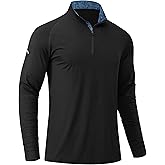 LEQILA Mens Golf Quarter Zip Pullover Mock Neck Sweatshirt Lightweight UPF 50+ Sun Protection Long Sleeve Performance Shirt