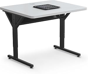 Balt Brawny Adjustable Height Mobile Training & Maker Space Table, 36"W x 30"D, Gray