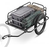 VEVOR Bike Cargo Trailer, 70/275 lbs Load Capacity with Universal Hitch | Foldable Compact Storage &amp; Quick Release 20" Wheels, Fits Most Bike Wheels, Carbon Steel Frame, Heavy-Duty Bicycle Wagon Cart