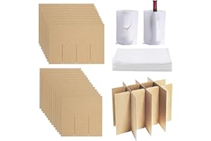 4 Sets Glass Divider Kits for Moving Box,2 Sizes Cardboard Dividers With 48 Foam Pouches Fits in 16 x 12 x 12 Inch Box,Glass 