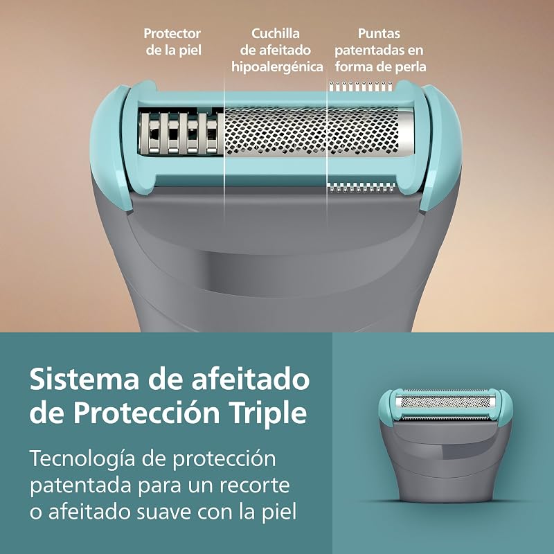 Body Shaver series 3000 - Depiladora masculina com sistema de proteção, Guarnições e ceras das áreas íntimas, Barbear suave e fechado, 100% impermeável, autonomia de 80 min., BG3480/15.