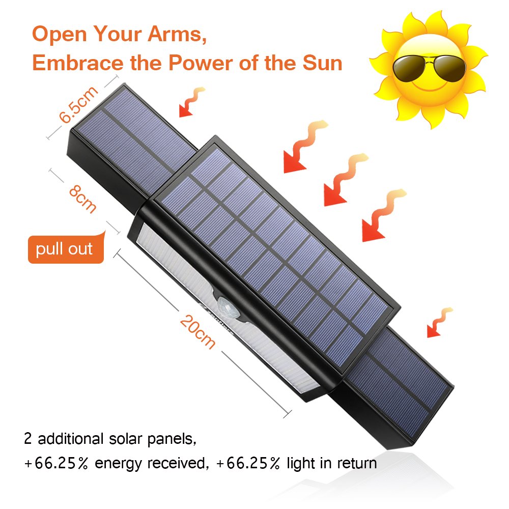 LED Lumière Solaire Extérieure [71 LED, 5200mAh, Etanche] Zanflare Lampe Solaire Extérieure, Lampe de Sécurité avec Détecteur de Mouvement, Eclairage extérieur