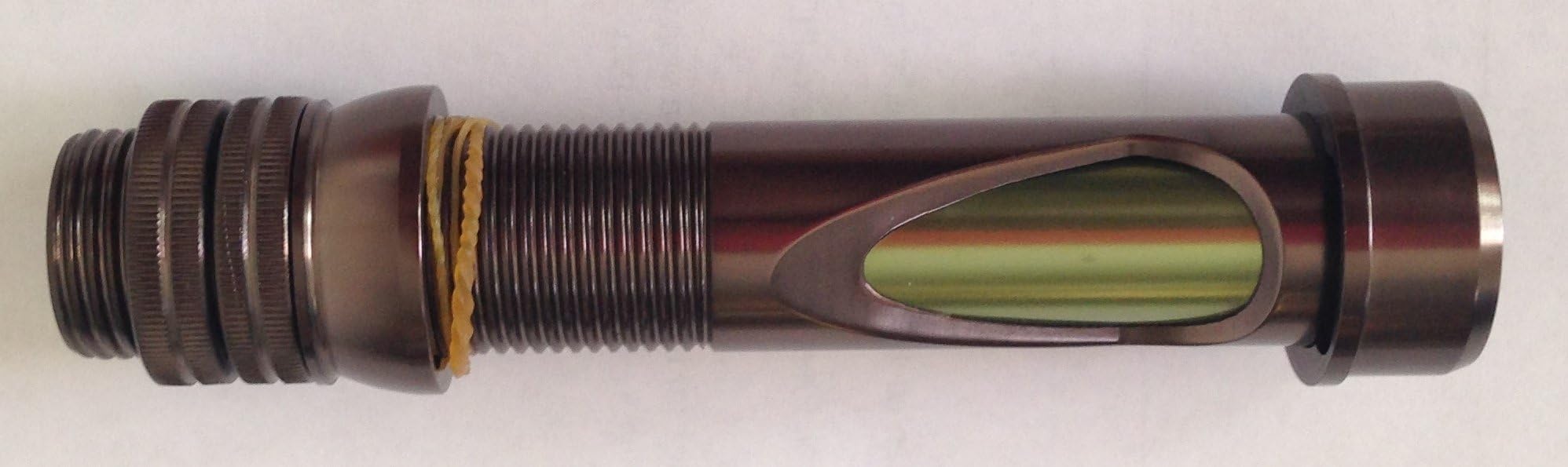Aluminum Reel Seat #15 - WARE 15mm x 110mm - Gun Smoke with Green Inlay (New)