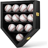 GYaozii Baseball Display Case Large, Baseball Holder Shadow Box for 12 Baseball Display, HD Acrylic Front UV Protection,Wooden Frame for Collecting Autographed Balls Exquisite Souvenirs