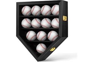 GYaozii Baseball Display Case Large, Baseball Holder Shadow Box for 12 Baseball Display, HD Acrylic Front UV Protection,Wooden Frame for Collecting Autographed Balls Exquisite Souvenirs