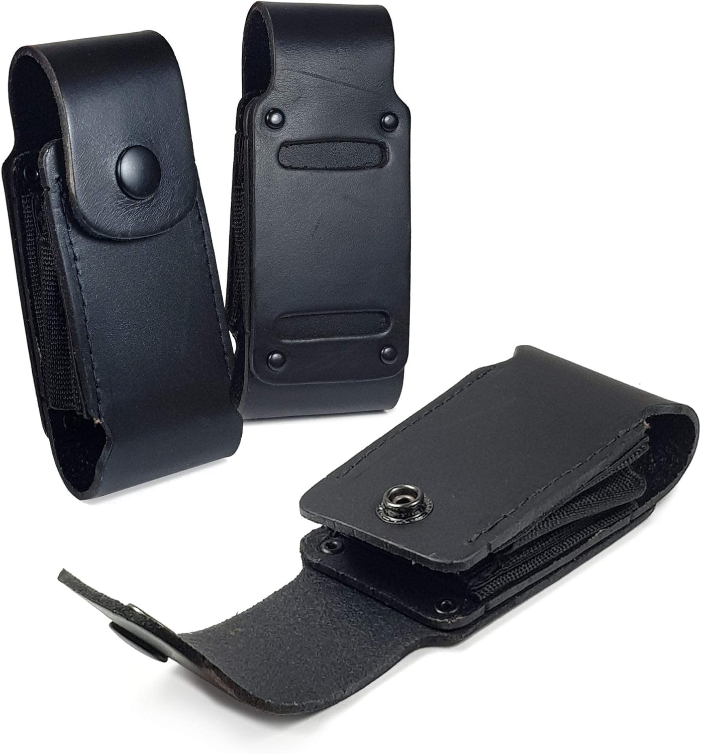 TUFF LUV Genuine Leather Case Sheath Pouch [Compatible With Leatherman] PST/Bolster/Free T2 T4/Juice S2 KF4 /Wingman/Sidekick/Rev - Black