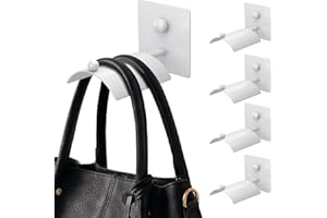 Wall Mounted Purse Organizer for Closet – Arc Handbag Holder Protects Handles & Saves Space, Adhesive or Screw Mount, Purse H