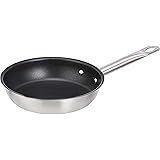 AmazonCommercial 8" Non-Stick Stainless Steel Aluminum-Clad Fry Pan with Non-Stick Coating