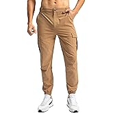 Pinkbomb Men's Hiking Cargo Pants with 7 Pockets Slim Fit Stretch Joggers Golf Cargo Work Pants for Men