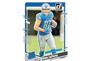 Sam LaPorta 2023 Donruss Football Series Mint RATED ROOKIE Card #332 Picturing this Detroit Lions Star in his Blue Jersey
