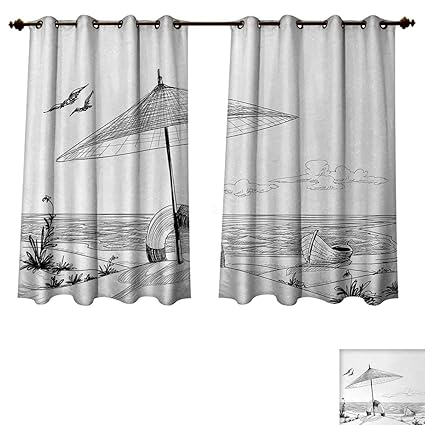 Amazon Com Anzhouqux Beach Blackout Curtains Panels For