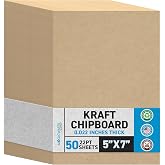 MagicWater Chipboard Sheet - 5x7-22 pt - 0.022" Thick - 50 Pack | For DIY Projects, Heavy Duty Kraft, Paperboard for Scrapbooking, Books, Picture Frame Backing, Art Projects &amp; Crafts