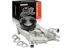 A-Premium Water Pump (W/ Thermostat) Compatible with Chevy, GMC, & Cadillac Models, 4.8L 5.3L 6.0L - Silverado, Tahoe, Suburban, Sierra, Yukon, H3 - Replace# AW6009 45002 252-901