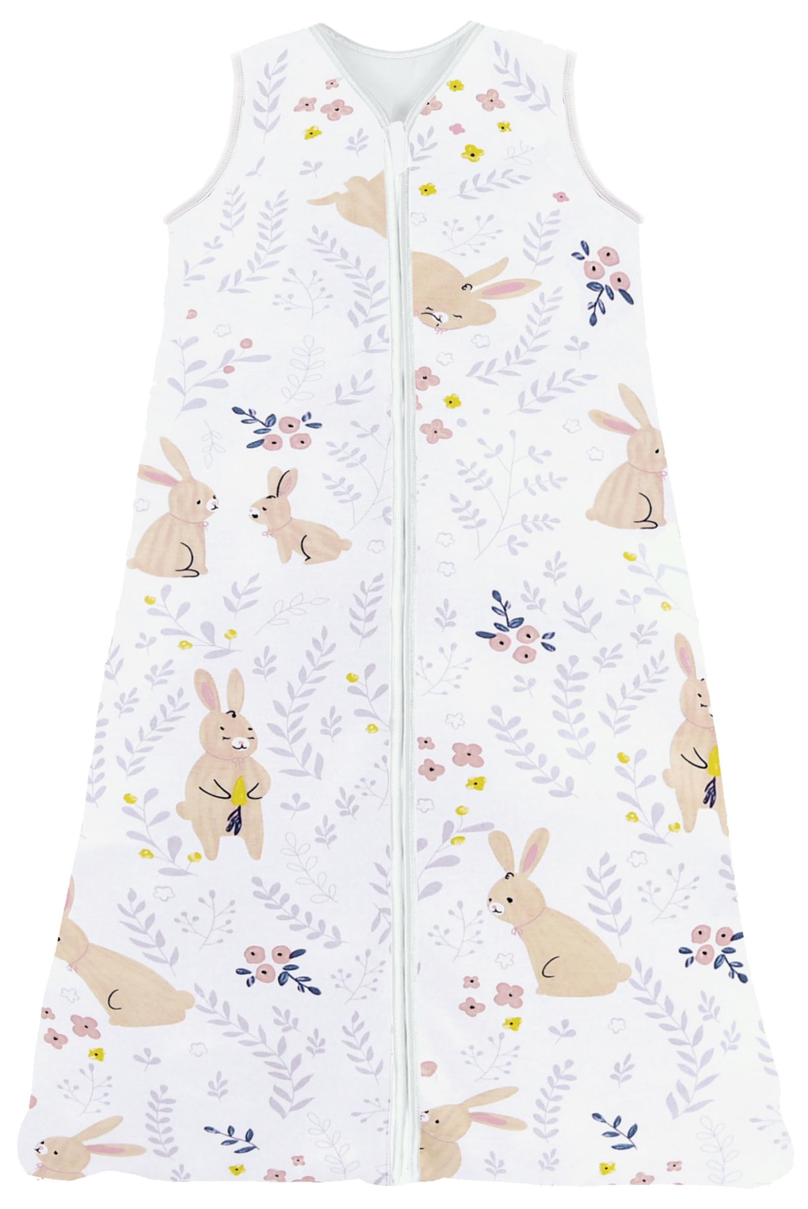 Chilsuessy Baby Sleeping Bag for Summer 100% Cotton 0.5 Tog, Infant Sleeping Bag Unisex Wearable Blanket Sleeping Sack for Toddler, Sweet rabbit, 130cm/4-5 T