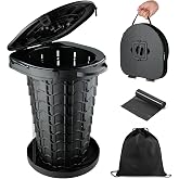Boreeman XXL Portable camping Toilet, Foldable and Height Adjustable, Load Capacity 500lbs, with Carrying Handle, Perfect for Camping, Travel &amp; Car Use