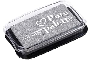 Fstaor Large Silver Ink Pad for Rubber Stamps, 4×2.6 inch Ink Pads Permanent for Paper Wood Fabric