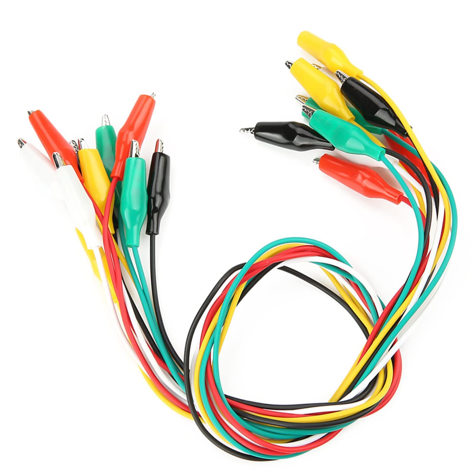 Tiiyee Insulated Crocodile Clips 10pcs, 50 cm Dual Ended Electrical Test Leads Alligator Clip Cables Probes with PVC Sleeve Jumper Wires for Electrical Testing Multimeter Connection Circuit Experiment