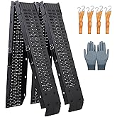 HQSLC 72.5" Heavy Duty Folding Loading Ramps with Sandblasted Finish, 1500lb Capacity, Ideal for Motorcycles, Lawn Mowers, ATVs, UTVs, and More &ndash; Pack of 2 with Safety Straps and Gloves