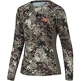 BASSDASH Women’s Camo Hunting Shirt Long Sleeve UPF 50+ Sun Protection Performance Tee Fishing Hiking