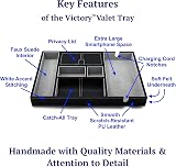 JIADEL Valet Tray for Men | 6 Compartments | Black PU Leather Organizer view 4