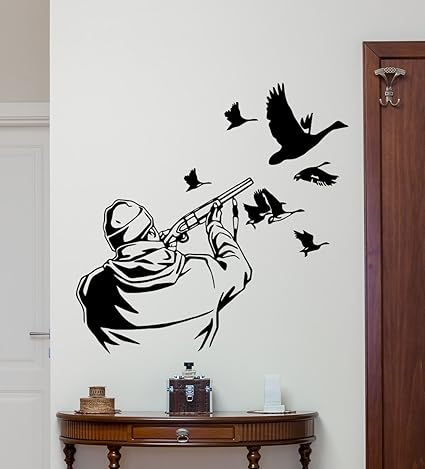 Hunter Wall Decal Duck Hunting Shotgun Wild Bird Hunting
