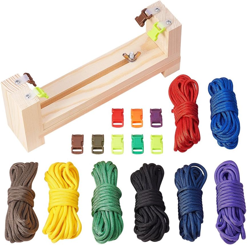PandaHall Elite Bracelet Maker with Parachute Cord, 8 parachute cords