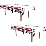 Beistle Union Jack Plastic Rectangular Tablecover British Party Supplies, Sherlock Holmes Decorations, 54" x 108", Red/White/