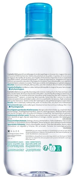 BIODERMA – HYDRABIO H2O – MICELLAR WATER – CLEANSING AND MAKE-UP REMOVING – FOR DEHYDRATED SENSITIVE SKIN , 16.91 FL OZ (PACK OF 1)