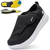Diabetic Shoes for Men Extra Wide Slip on Shoes for Swollen Feet Adjustable Walking Shoes for Elderly Foot Pain Relief Neuropathy