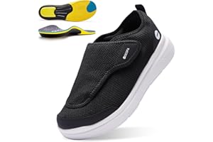 COCOFA Diabetic Shoes for Men Extra Wide Shoes for Swollen Feet Extra Wide Slip On Shoes for Men Adjustable Orthopedic Knit Shoe with Arch Support