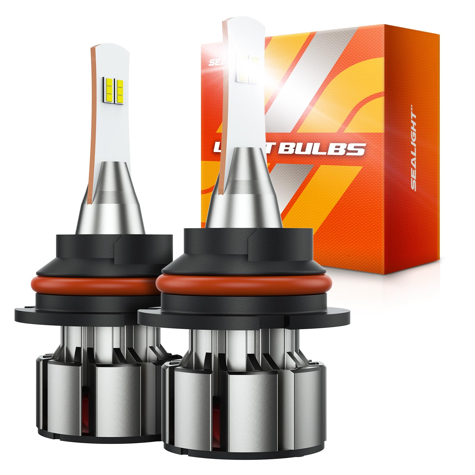 SEALIGHT 9007 LED Bulb, 800% Brighter than Halogen, HB5 Headlight Bulb 6500K Cool White, Plug-N-Play, IP68 Waterproof, Pack of 2 Image