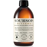 Soursop Bitters Liquid - Gut Cleanse, Detox &amp; Immune Support - 16.9 Fl Oz | 16-in-1 Soursop Drops with Soursop Leaves, Sea Moss, Black Seed, Moringa &amp; Turmeric, Gut Cleanse, Detox &amp; Immune Support