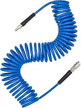 YOTOO Air Compressor Hose Polyurethane Recoil 10m 6mm ID 9.5mm OD Blue view 1